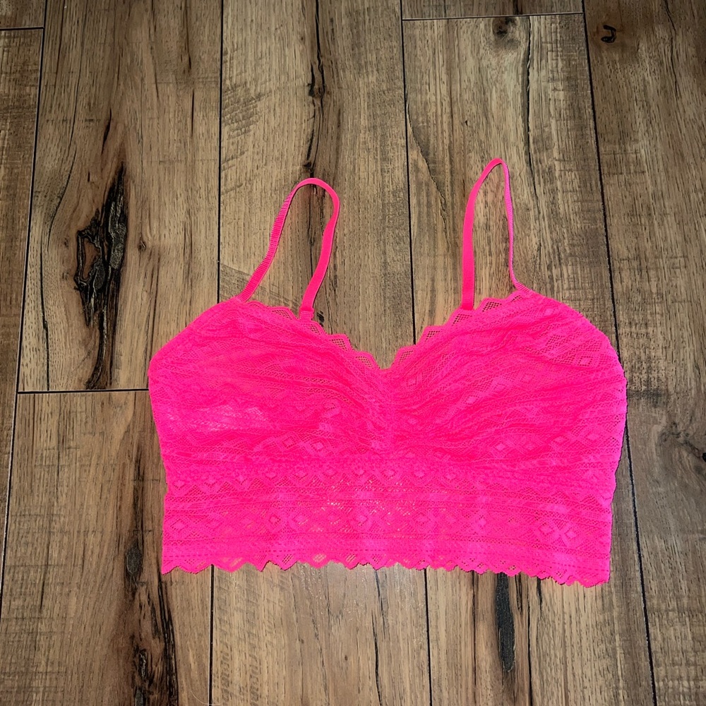 pink lace bralette